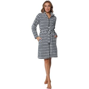 Pastunette dames Badjas met Rits Fleece - Modern Triangle