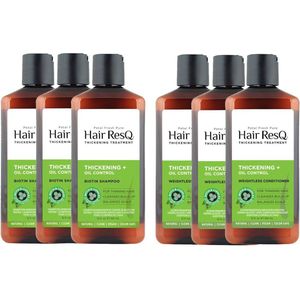PETAL FRESH - Hair ResQ 3 x Shampoo + 3 x Conditioner Thickening + Oil Control - 6 Pak - Voordeelverpakking