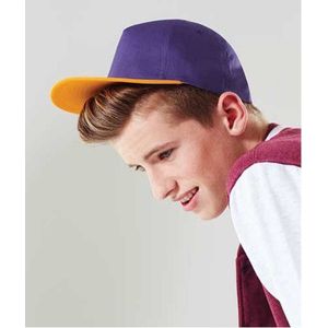 Beechfield kinder baseball cap zwart/rood