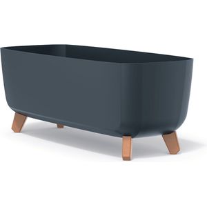 Prosperplast Gracia - Bloempot - met poten en inzet - Antraciet - 58 x 24 x 23,5 cm
