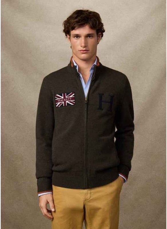 Hackett - Heritage Archive Rally - Trui - Volledige Rits - 100% Merinowol