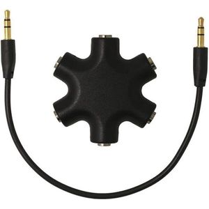 5-Way Audio Splitter 3.5mm Jack - Hoofdtelefoon Verdeelstuk voor Smartphone, Laptop en PC