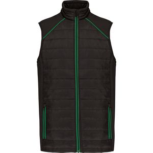 Bodywarmer Unisex XS WK. Designed To Work Mouwloos Black / Kelly Green 100% Polyester