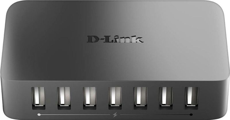 D-Link DUB-H7 USB 2.0 Type-B 480 Mbit/s Zwart