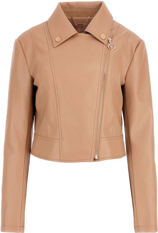 Guess - Clemence - Leren Jas - Bikerjack - Zwart