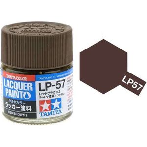 Tamiya LP-57 Red Brown 2 - Matt - Lacquer Paint - 10ml Verf potje