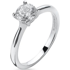 Twice As Nice Ring in zilver, solitaire 6 mm 56