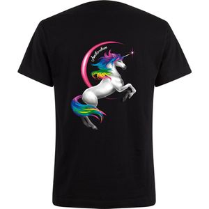 Zwart Neon Tshirt Unicorn XXL