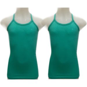 Embrator meisjes Spaghetti Hemdjes 2-stuks zeegroen maat 104/110