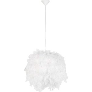 QAZQA feather - Landelijke Hanglamp - 1 lichts - Ø 400 mm - Wit - Woonkamer | Slaapkamer | Keuken