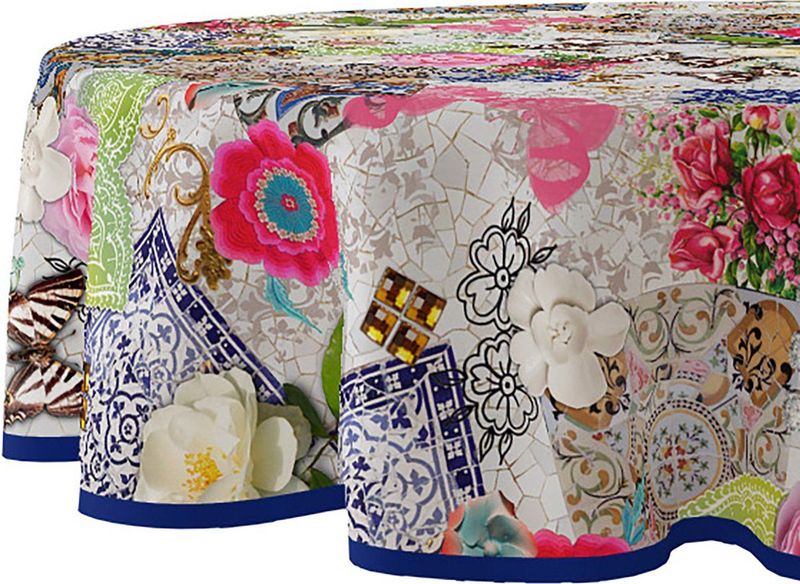 Wicotex - Tafelzeil - Tafelkleed - Wilders Mosaics - Rond 160cm - Afneembaar - Afwasbaar