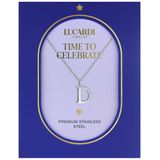 Lucardi - Dames Stalen Ketting - Zilverkleurig - 47 cm