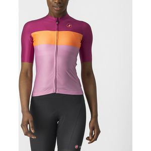 Castelli Fietsshirt Korte Mouwen Dames Roze Paars - AERO PRO W JERSEY PINK CORAL FLASH MAGENTA-XL