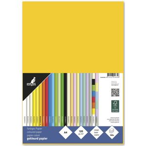 Kangaro papier - formaat A4 - 80 grams - goudgeel - pak 100 vel - K-0041F030