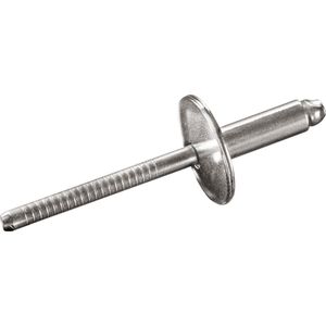 GOEBEL® - 250 x Blindklinknagels (Ø x L) 4,8 x 20 mm - RVS A2 / RVS A2 - Grote kop - STANDARD - 7034148200 - Popnagel