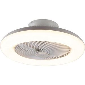 QAZQA clima - Dimbare LED Plafondventilator met Verlichting | Lamp en Afstandsbediening - 1 lichts - Ø 55.5 cm - Wit - Woonkamer | Slaapkamer | Keuken