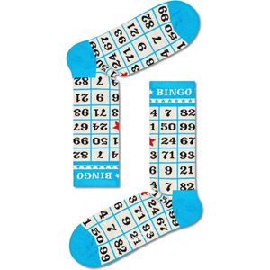 Happy Socks Bingo - Sokken Dames - Kado Vrouw - Beige/Blauw - Maat 36-40