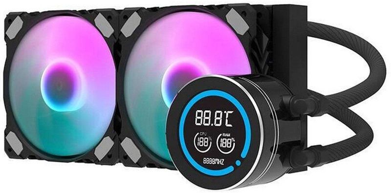 Darkflash - DN-D240 - Vloeistofkoeling - 240 mm - Met ARGB-achtergrondverlichting