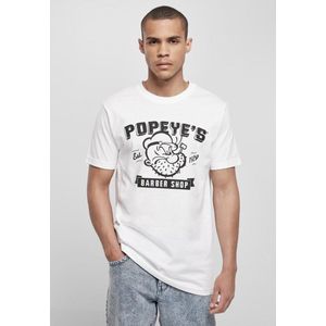 Merchcode Popeye - Popeye Barber Shop Heren T-shirt - M - Wit
