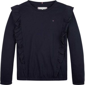 Tommy Hilfiger Kids Ruffle T-Shirt Lange Mouw - Blauw - jaar