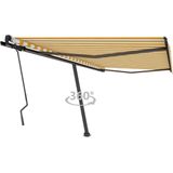 vidaXL - Luifel - vrijstaand - handmatig - uittrekbaar - 600x350 - cm - geel - en - wit