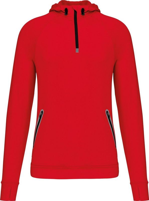 Proact - PA360 - Sportsweater - Rood - Unisex - Met Capuchon en Halsrits