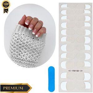 GUAPÀ® French Manicure Nagelstickers & Nail wraps 22 pcs | Nail Art | Nagel Folie | Diverse kleuren Nail Wrap | 22 Nagelstickers Wit | Nail Wraps Stickers | Gellak Nagel Wraps | 22 nagel wrap stickers French Manicure Wit