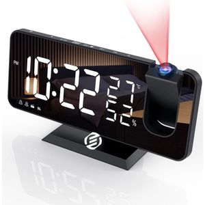 Equivera Wekkerradio - Wekkerradio - Klokradio - Digitale Wekker - Projectiewekker - USB-Oplaadpoort - Slaaptimerfunctie