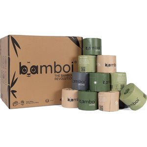 Bamboi Toiletpapier - Bamboe Wc Papier (3-laags) - 24 Maxi rollen - 400 vellen per rol - 100% FSC® Gecertificeerde Bamboe