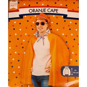 Oranje cape  - Koningsdag - voetbal EK/WK - festival - verkleedset lengte ca. 92 cm volwassenen - feest party