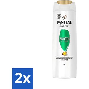 2 x Pantene - Shampoo - Smooth & Silky - Voor Glad en Zijdezacht Haar - 400 ml - Haarverzorging - Shampoo - Glad Haar - Zijdezacht Haar - Hydraterende Shampoo