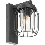 QAZQA luc - Moderne Wandlamp voor buiten - 1 lichts - D 23.5 cm - Zwart - Buitenverlichting