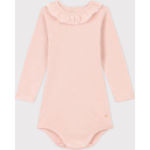 Petit Bateau Babybody met lange mouwen en kraagje van katoen Meisjes Rompertje - Maat 62