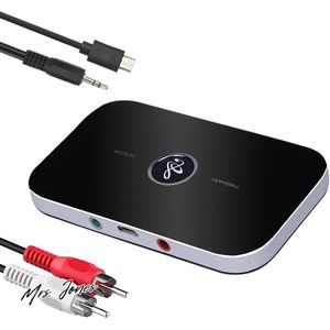 Mrs. Jones 5.0 AUX Bluetooth-adapter 2-in-1 receiver-zender voor TV PC stereo-installatie met HD lage latentie - zwart .