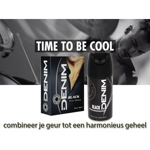 Denim Black – Aftershave & Deodorant Spray – Set in Transparant Tasje