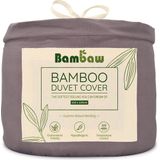 Bambaw - Dekbedovertrek - Donkergrijs - 155x220 cm - 100% Bamboe - Hypoallergeen