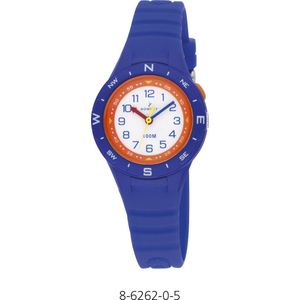Nowley 8-6262-0-5 analoog horloge 29 mm 100 meter blauw/ oranje