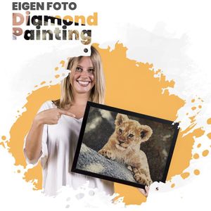 Pixels & Steken - Diamond Painting Eigen Foto - Maak je eigen ontwerp - Ronde Steentjes - 60x60cm -  Gemaakt in Nederland - Levering binnen 72 uur