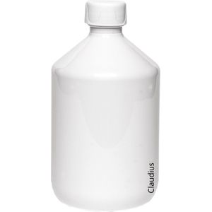 Lege Plastic Fles 500 ml PET apothekersfles wit - met witte ribbeldop – set van 10 stuks - Navulbaar - leeg