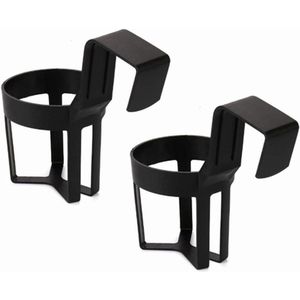 2 stuks Zwarte Auto Voertuig Cup Stand - Plastic Auto Water Cup Houder voor Fles Thermos Cups Drank Blikken