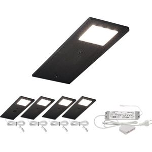 Lemilux Veda Keuken Kast Verlichting Set 4 - Met dimmer - Zwart - 2800 Kelvin