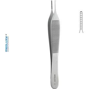 Medluxy - Adson Anatomische Pincet - 12 cm - 0.9 mm - M-0407 - EHBO, Verpleegkundige en Arts, Verpleegkunde - Hobby, Knutselen etc. - Weefsel Pincet, Thumb Dressing Forcep, Pince Brucceles
