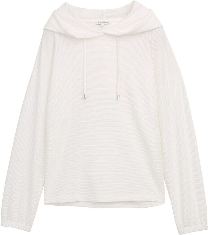 TOM TAILOR - Hoodie - Wit - Jersey - Lange Mouw