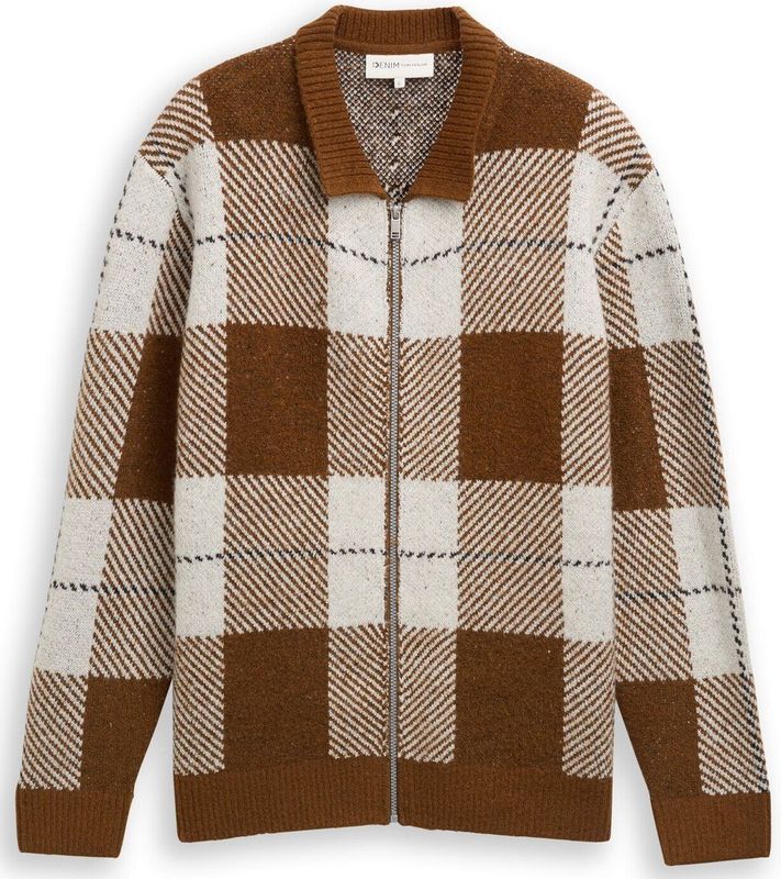 Tom Tailor Denim Relaxed fit vest met ruitjespatroon