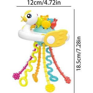 Kinderspeelgoed 1 jaar - Montessorisch Speelgoed - Eendvormige siliconen trekspeeltje voor baby's - Educatief speelgoed - Montessori speelgoed - Sensorisch speelgoed- Sileconen - 0- 24 Maanden - CE Markering - Ontwikkeling - Baby - Fijne moteriek