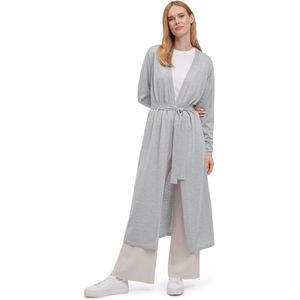 FALKE Basic New Merino Long zacht elegante wol cardigan dames grijs - maat M