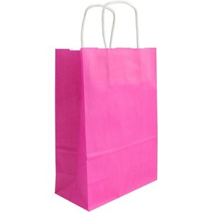 50x papieren tassen fuchsia - 32x12x41cm (A3)
