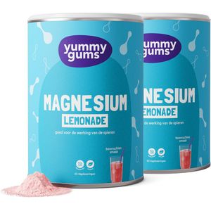 Yummygums • 2x Magnesium citraat Lemonade • Suikervrij • Oplosbaar magnesium poeder • 240g