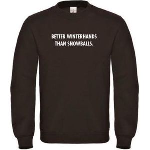 Wintersport sweater zwart L - Better winterhands than snowballs - wit - soBAD. | Foute apres ski outfit | kleding | verkleedkleren | wintersporttruien | wintersport dames en heren