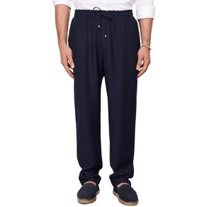 Trendyol Marineblauwe Taps Toelopende Elastische Tailleband Met Linnenlook Tmnss20Pl0547